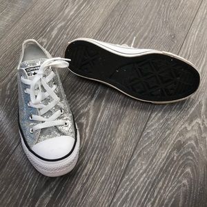 Silver Glitter Converse